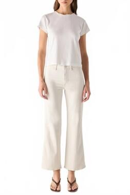 NEW AMO robbie kick flare jeans in bone white